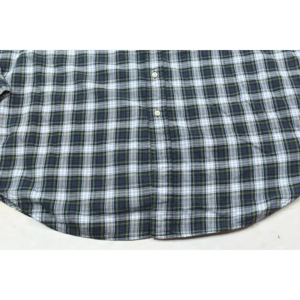 Vintage Polo Ralph Lauren ELLIOTT Shirt Mens 2XL Plaid Long Sleeve Button-Up
